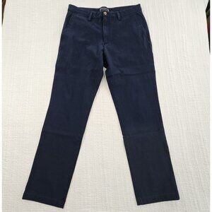 Club Room Men’s Tech Pants Navy 34x32 Performance Stretch 4 Way EUC Straight Leg